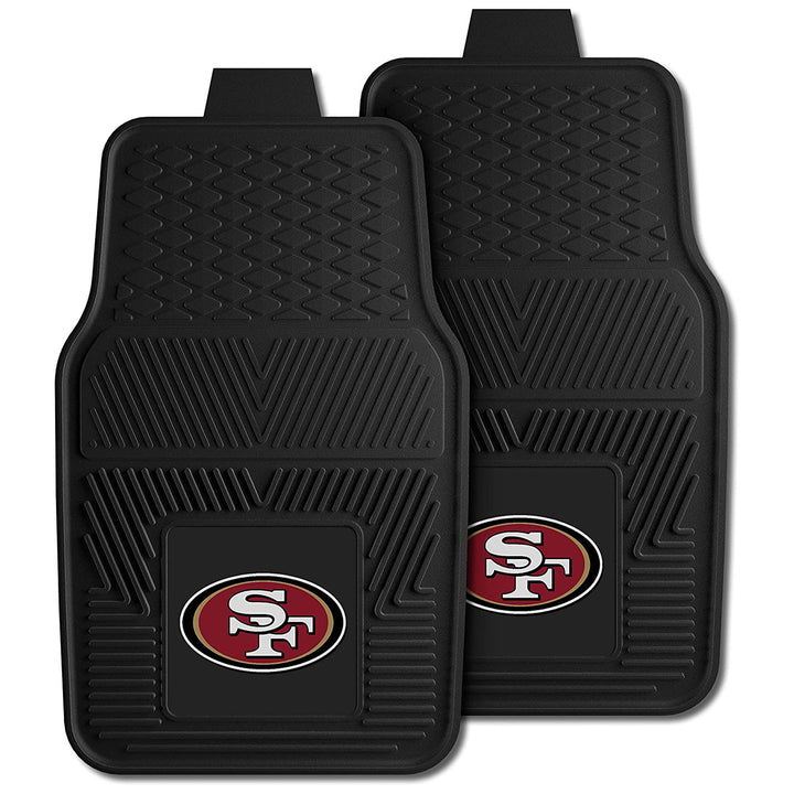 Fanmats 27 x 17" Vinyl Front Row Car Floor Mat 2 Piece Set, San Francisco 49ers