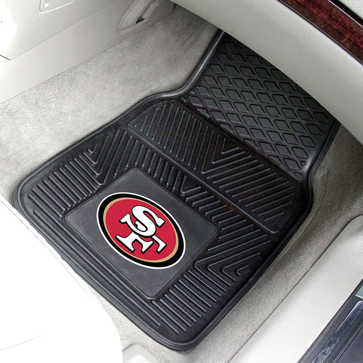 Fanmats 27 x 17" Vinyl Front Row Car Floor Mat 2 Piece Set, San Francisco 49ers