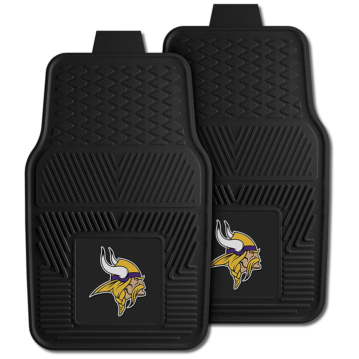 Fanmats 27 x 17" Vinyl Front Row Car Floor Mat 2 Piece Set, Minnesota Vikings