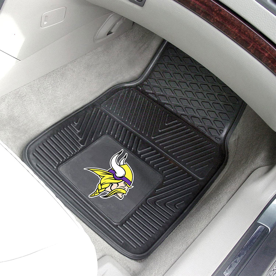 Fanmats 27 x 17" Vinyl Front Row Car Floor Mat 2 Piece Set, Minnesota Vikings