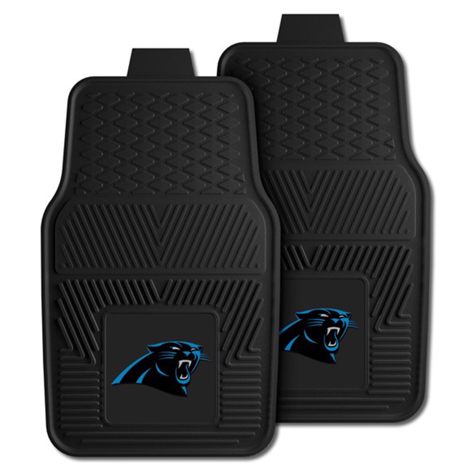 Fanmats 27"x17" Vinyl Front Car Floor Mat 2Pc Set, NFL Carolina Panthers (Used) - VMInnovations
