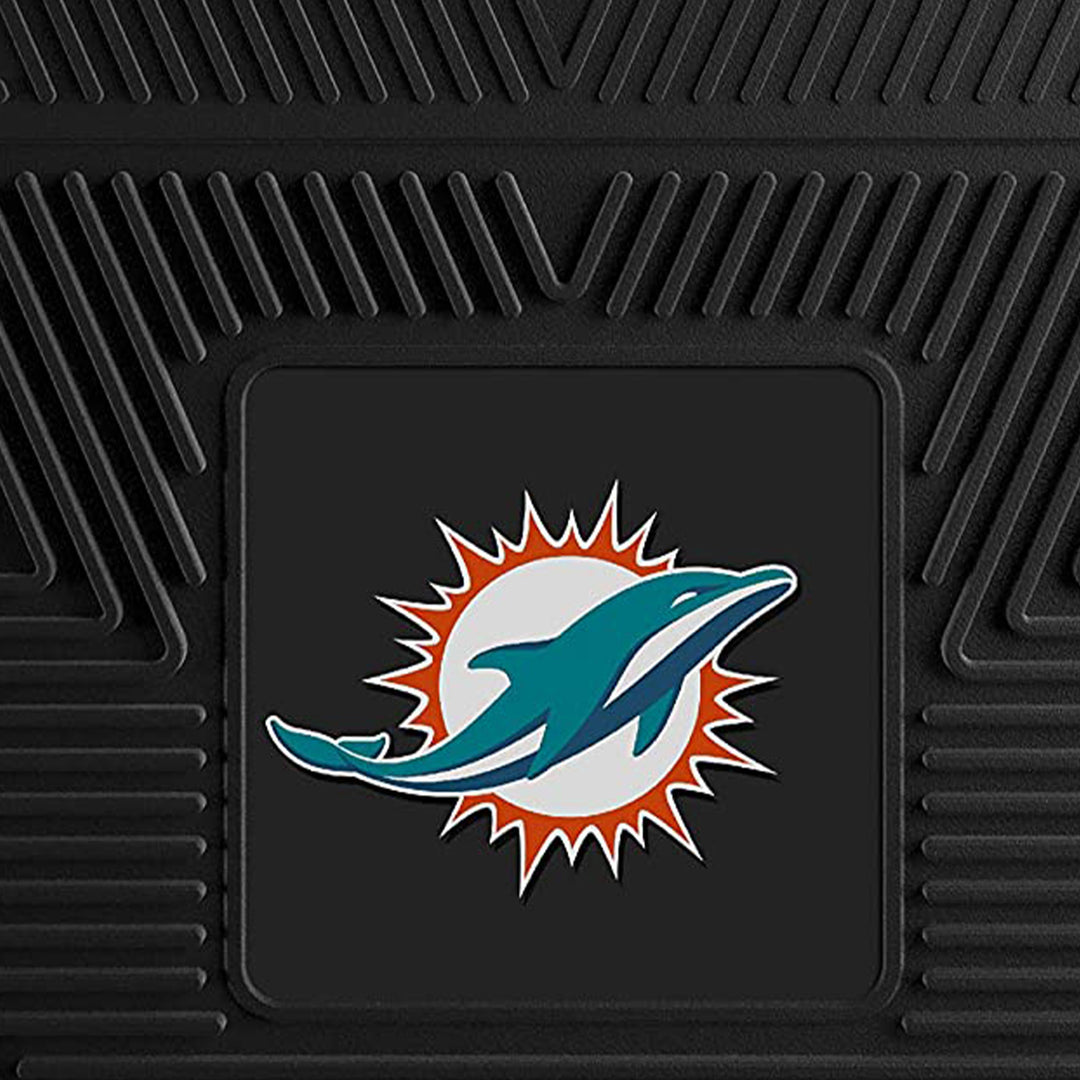 Fanmats 27 x 17 Inch Vinyl Front Car Floor Mat 2 Piece Set, NFL Miami Dolphins