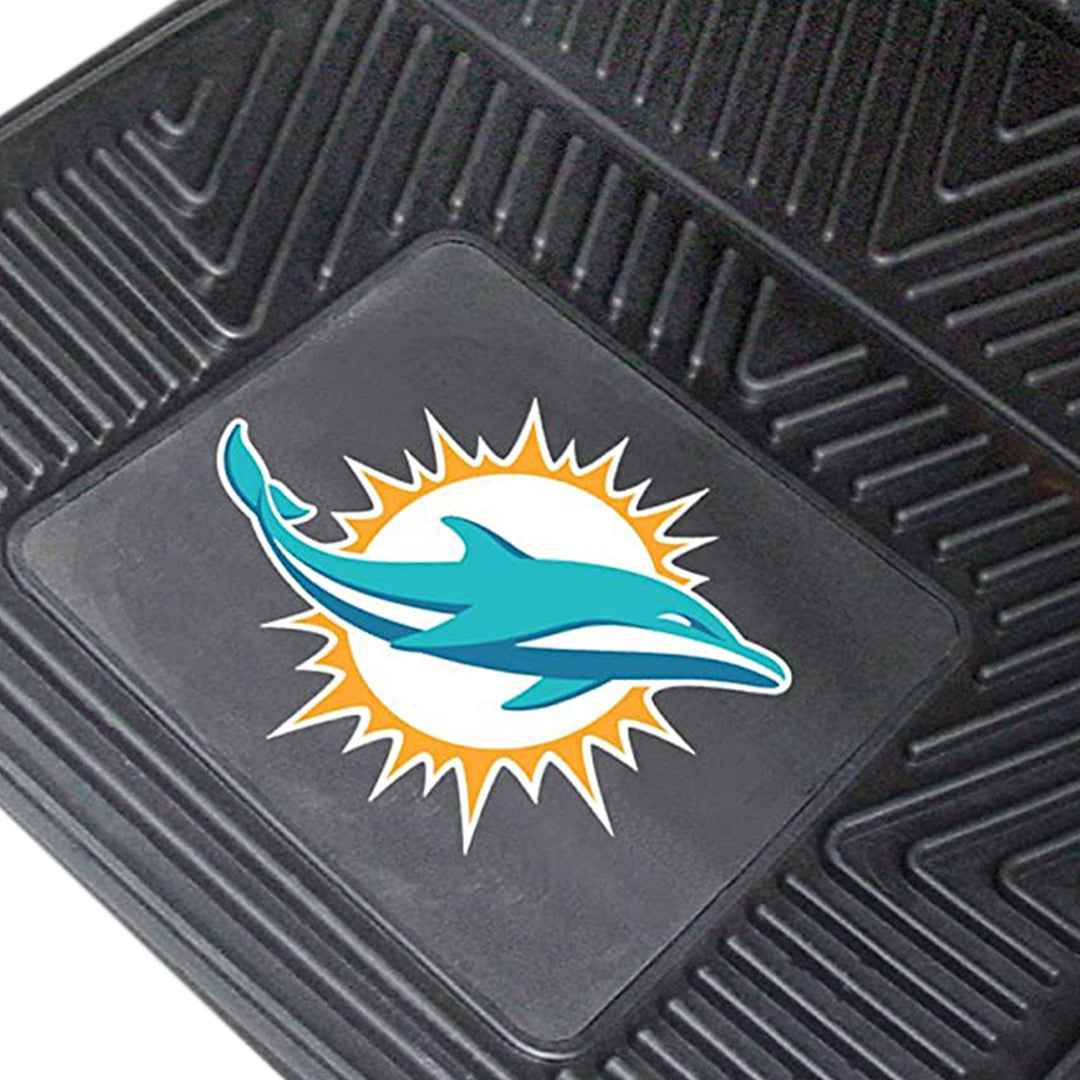 Fanmats 27 x 17 Inch Vinyl Front Car Floor Mat 2 Piece Set, NFL Miami Dolphins