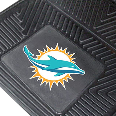 Fanmats 27 x 17 Inch Vinyl Front Car Floor Mat 2 Piece Set, NFL Miami Dolphins - VMInnovations