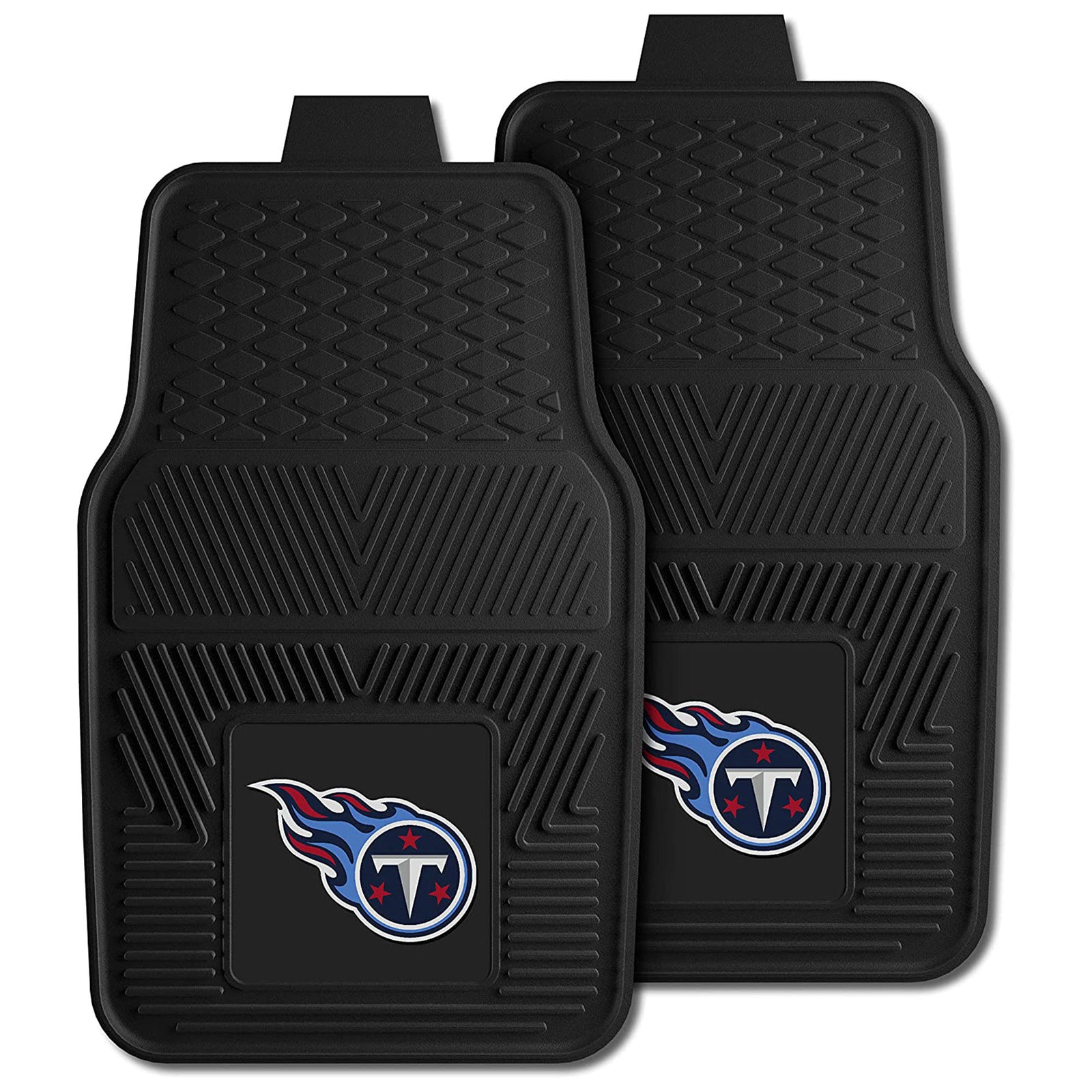 Fanmats 27 x 17 Inch Vinyl Front Car Floor Mat 2 Piece Set, NFL Tennessee Titans - VMInnovations