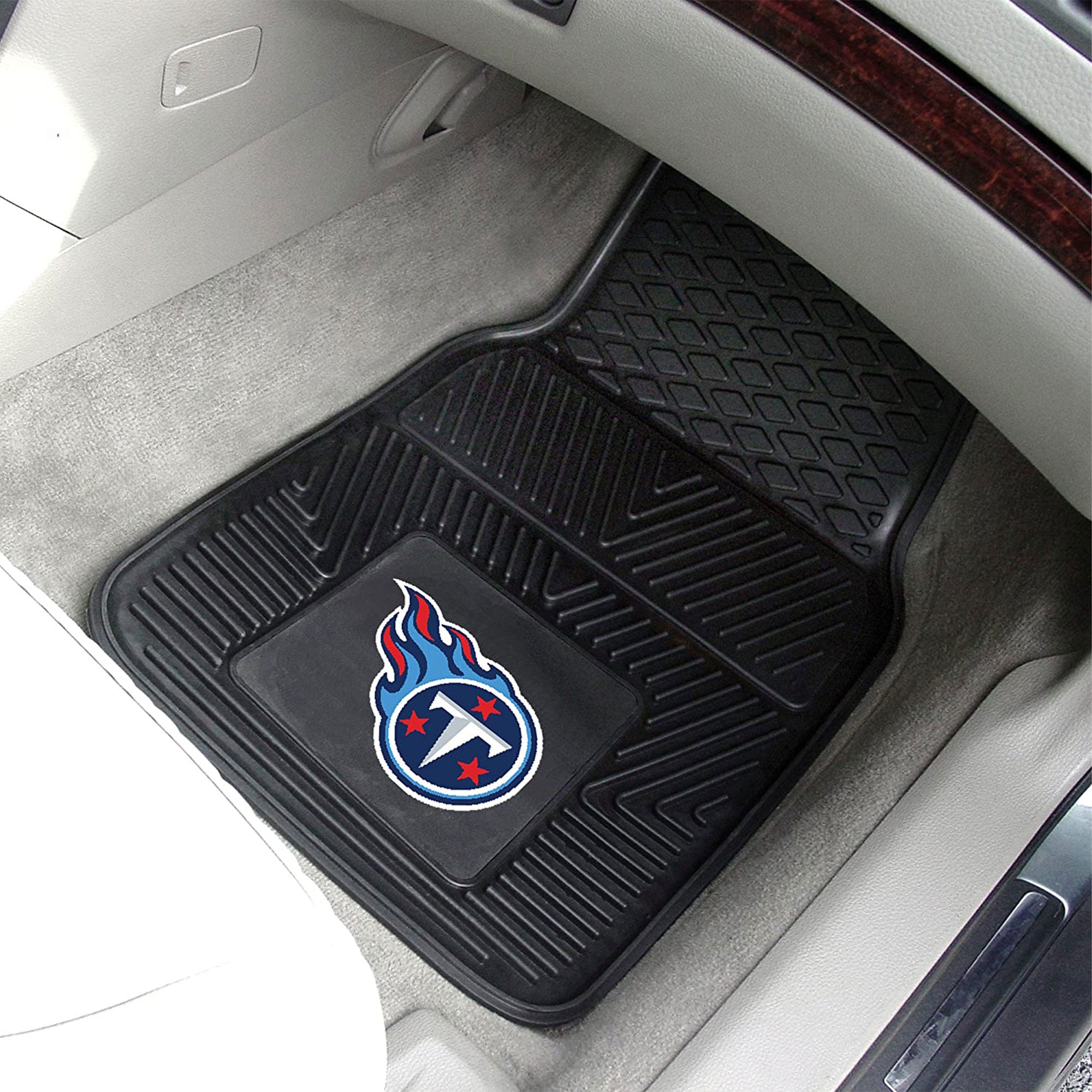 Fanmats 27x17 Inch Front Car Floor Mat 2 Piece Set, NFL Tennessee Titans (Used)