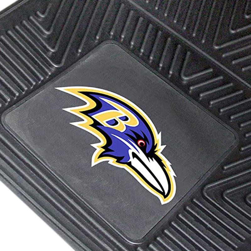 Fanmats 27 x 17 Inch Vinyl Front Car Floor Mat 2 Piece Set, NFL Baltimore Ravens