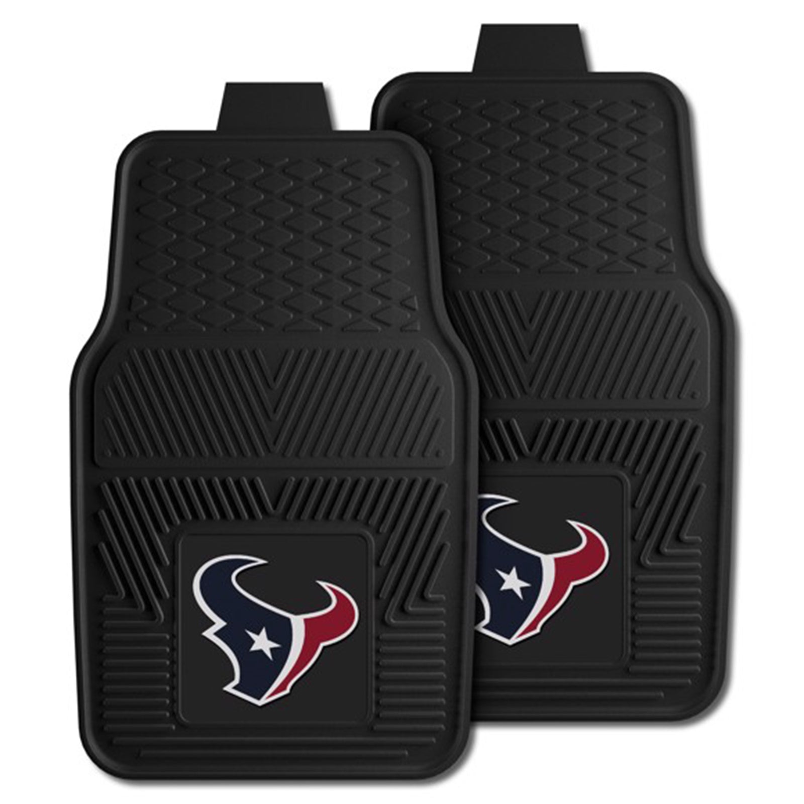 Fanmats 27 x 17 Inch Vinyl Front Row Car Floor Mat 2 Piece Set, Houston Texans - VMInnovations
