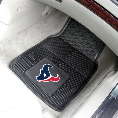 Fanmats 27 x 17 Inch Vinyl Front Row Car Floor Mat 2 Piece Set, Houston Texans - VMInnovations