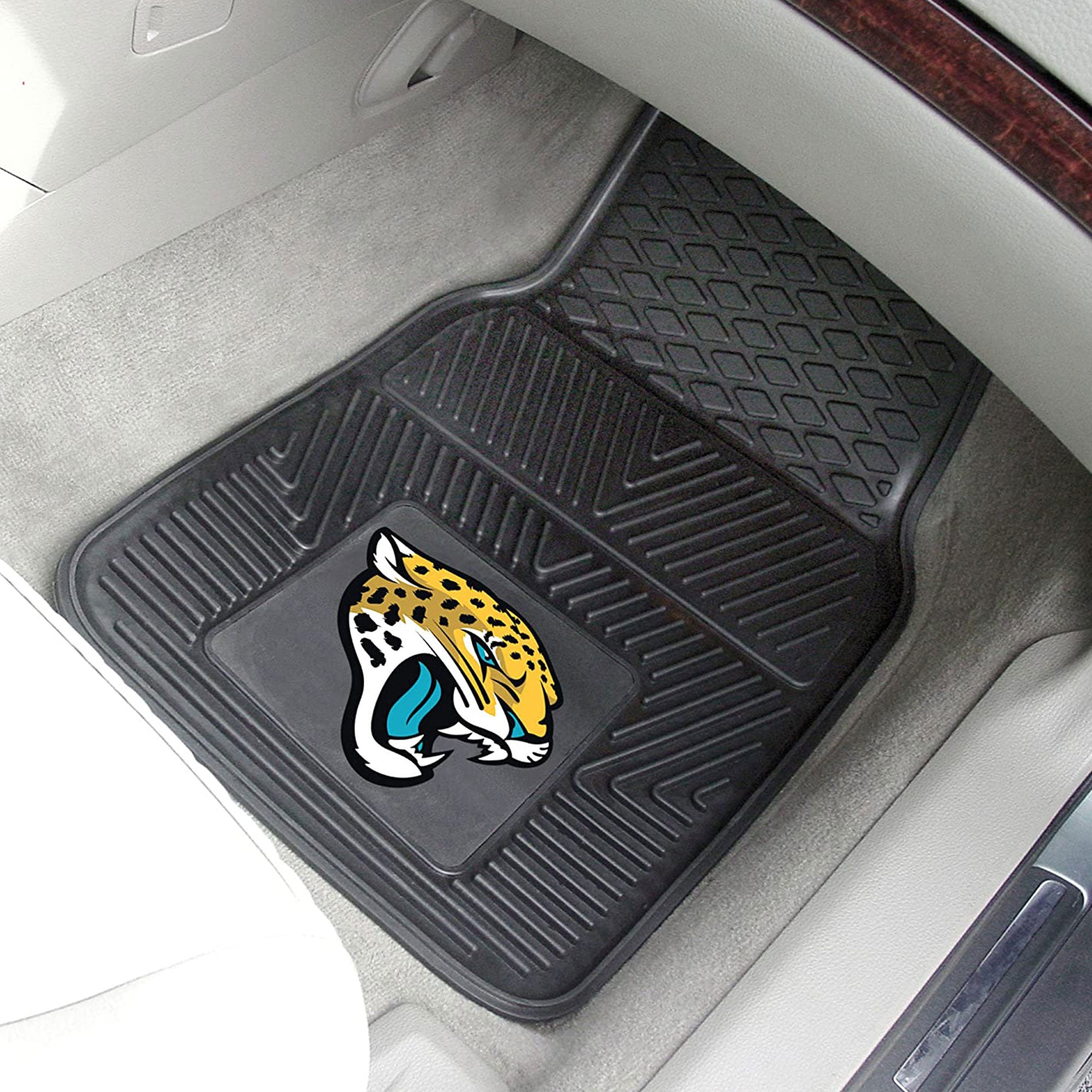 Fanmats 27"x17" Vinyl Front Row Car Floor Mat 2Pc,Jacksonville Jaguars(Open Box) - VMInnovations