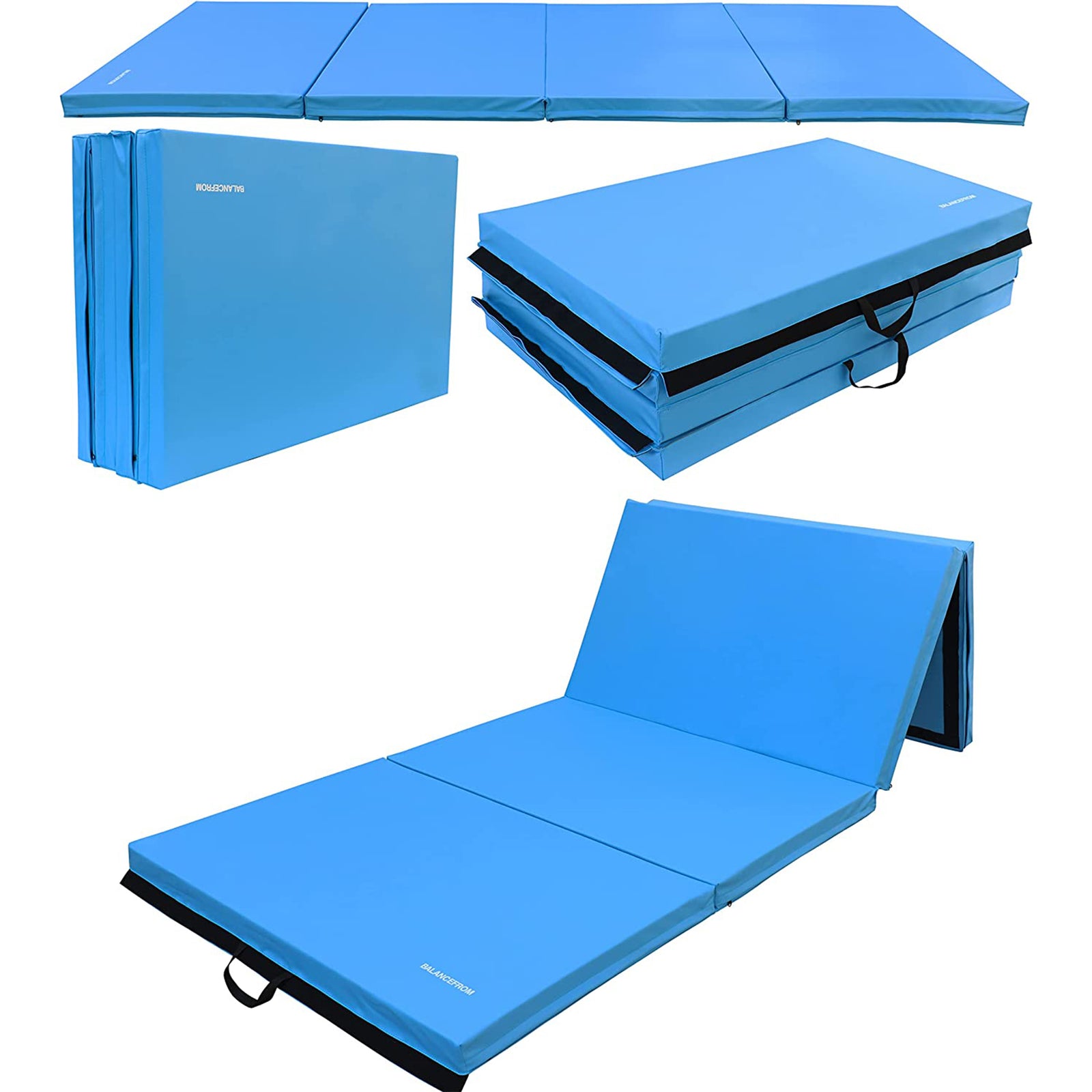 BalanceFrom Fitness 10'x4' All Purpose Folding 4-Panel Exercise Mat, Blue (Used) - VMInnovations