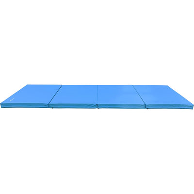 BalanceFrom Fitness 10ft x 4ft All Purpose Folding 4-Panel Exercise Mat, Blue