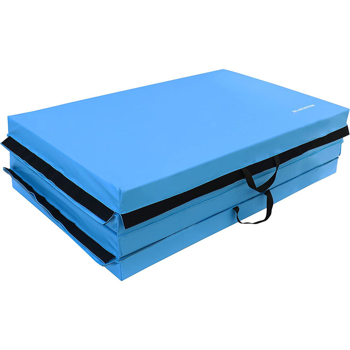 BalanceFrom Fitness 10'x4' All Purpose Folding 4-Panel Exercise Mat, Blue (Used) - VMInnovations