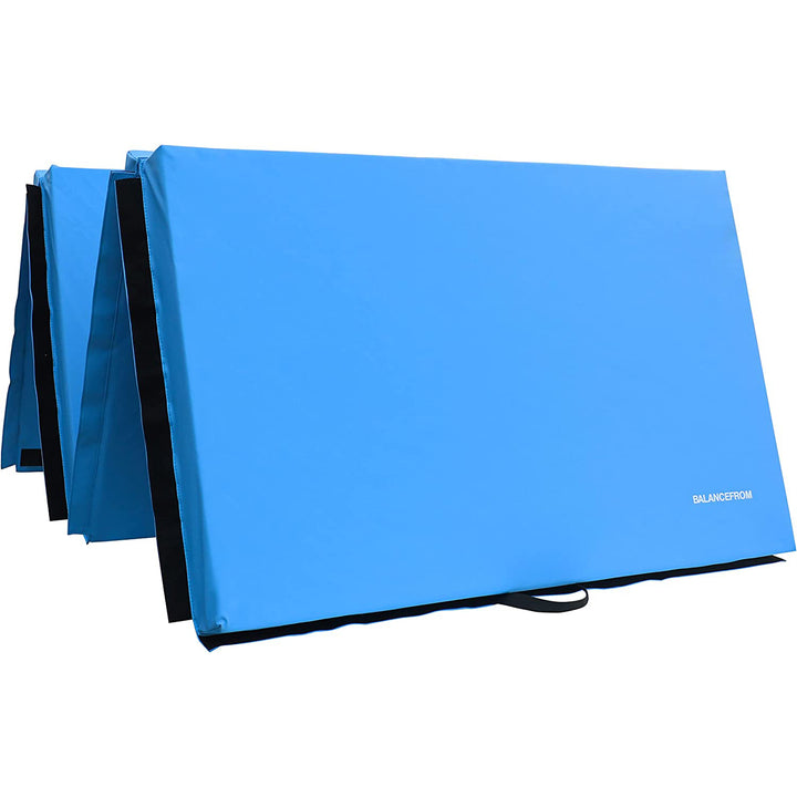 BalanceFrom Fitness 10'x4' All Purpose Folding 4-Panel Exercise Mat, Blue (Used) - VMInnovations