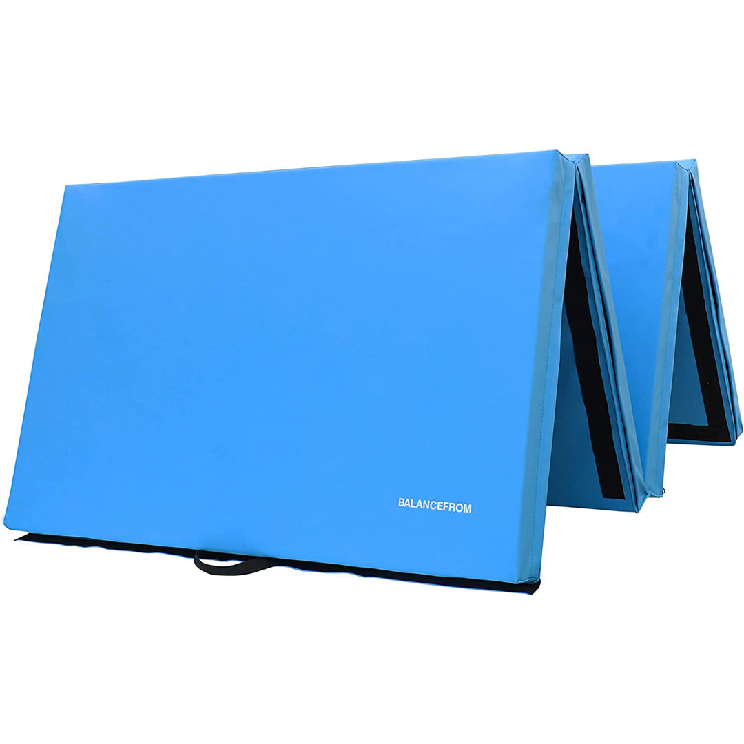 BalanceFrom Fitness 10'x4' All Purpose Folding 4-Panel Exercise Mat, Blue (Used) - VMInnovations