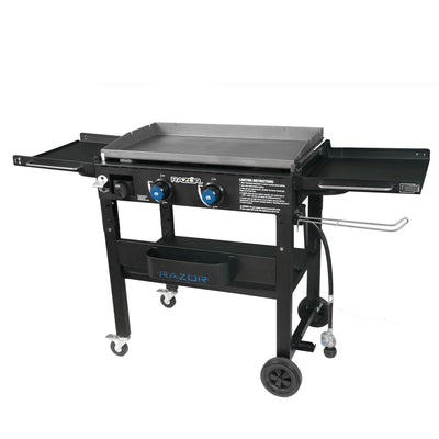Razor Griddle Portable 2 Burner 30,000 BTU Gas Grill w/Shelves (Open Box)