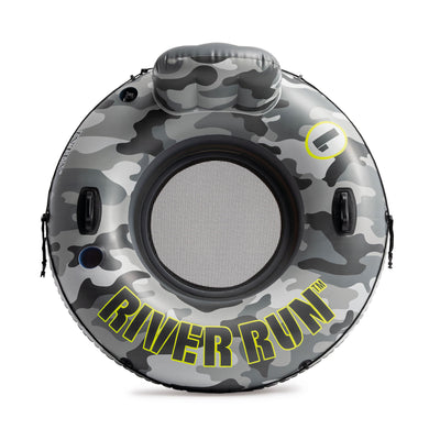 Intex River Run I Camo Inflatable Floating Tube Raft with Cup Holders (2 Pack)