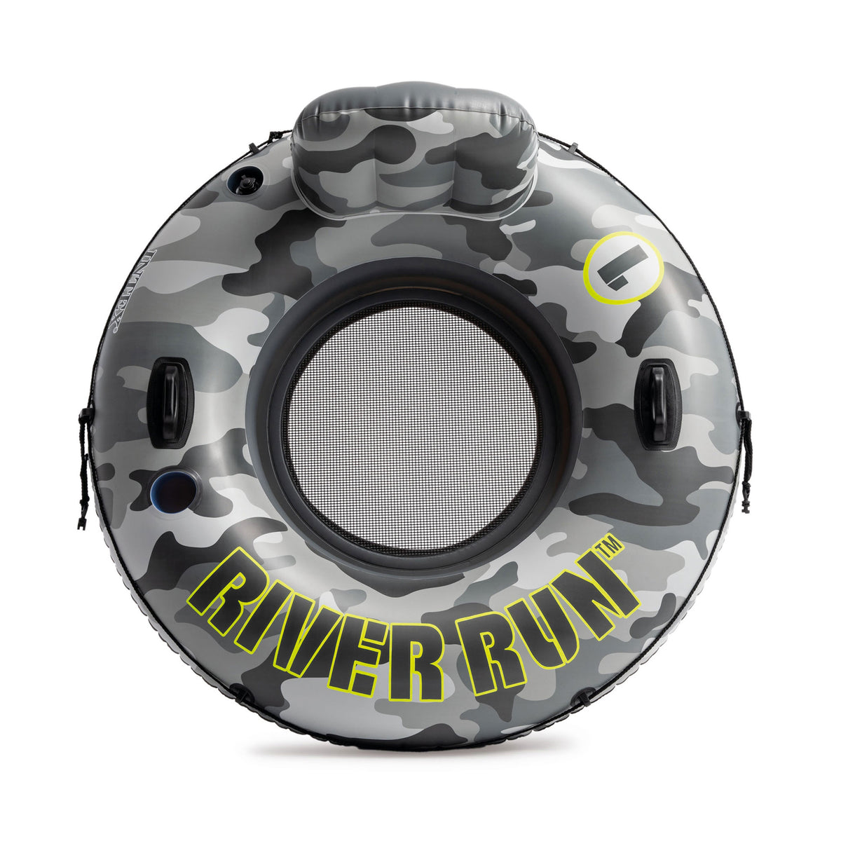 Intex River Run I Camo Inflatable Floating Tube Raft with Cup Holders (6 Pack)
