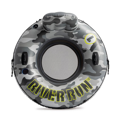 Intex River Run I Camo Inflatable Floating Tube Raft with Cup Holders (6 Pack)