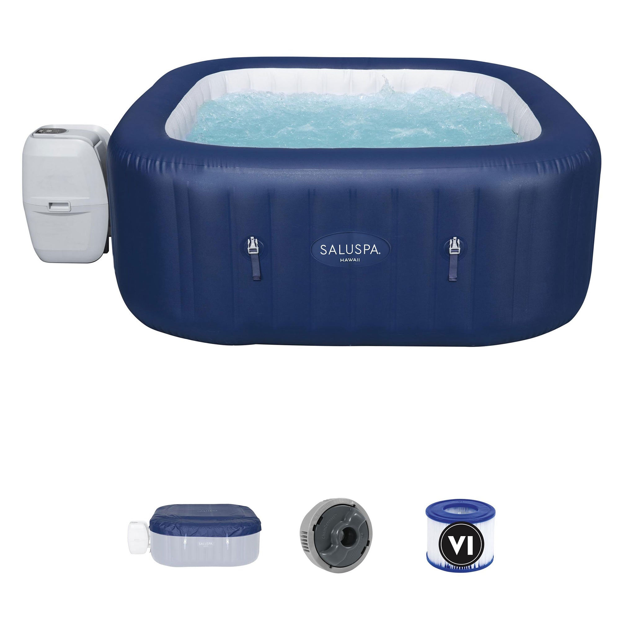 Bestway Hawaii SaluSpa 6 Person Inflatable Hot Tub w/EnergySense DuraPlus Cover