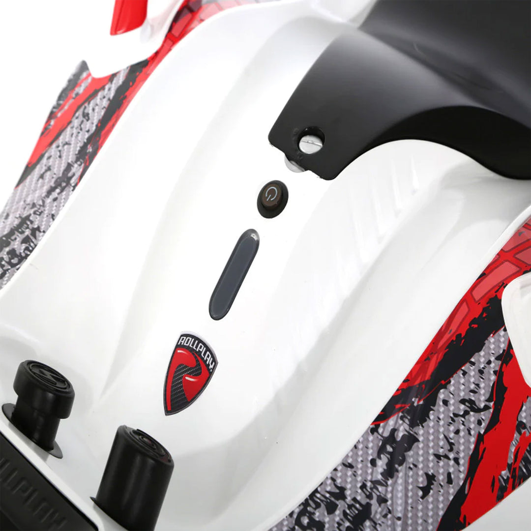 Rollplay Nighthawk 12 Volt Electric Rechargeable Ride On Toy Vehicle, White - VMInnovations