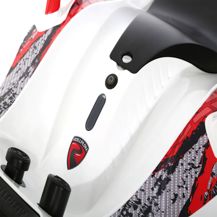Rollplay Nighthawk 12 Volt Electric Rechargeable Ride On Toy Vehicle, White - VMInnovations