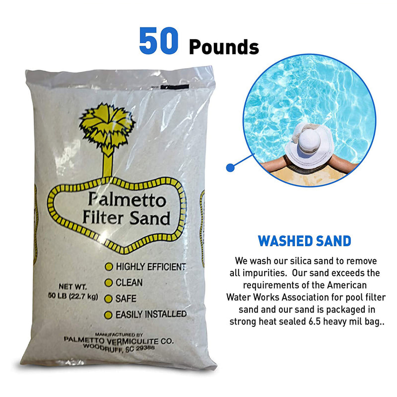Palmetto Filter Sand for Residential Commercial Pool Filters, 50 lb (4 Pack)