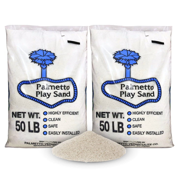 Palmetto 2 Pack Natural Play Sand for Sand Box, Play Areas, Home, 50 LB, Creme - VMInnovations