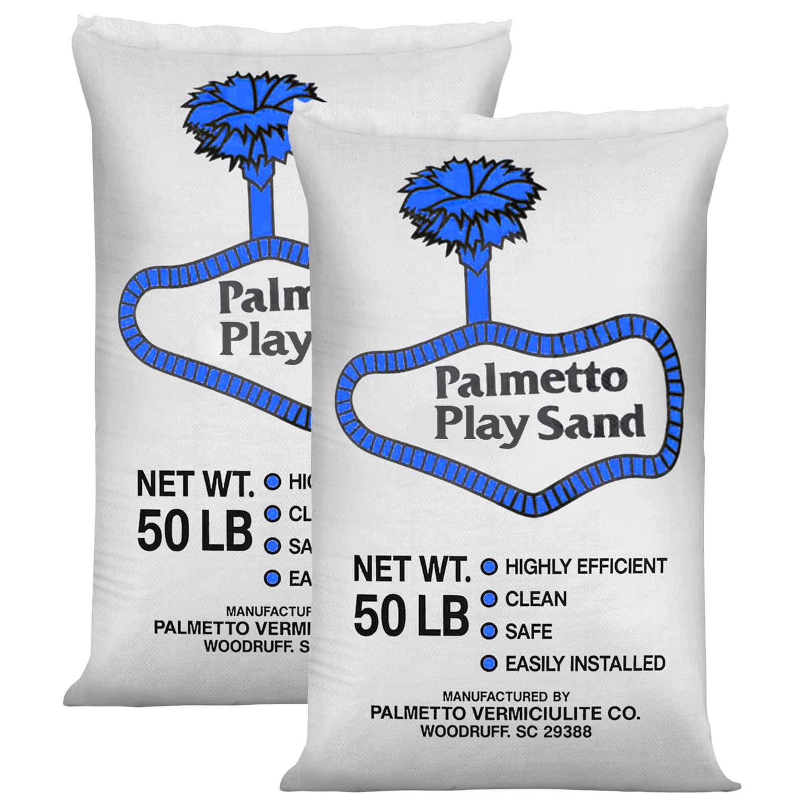 Palmetto 2 Pack Natural Play Sand for Sand Box, Play Areas, Home, 50 LB, Creme - VMInnovations