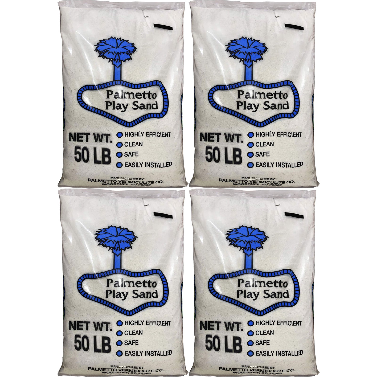 Palmetto Natural Play Sand for Sand Box & Play Areas, 50 Pounds, Creme (4 Pack) - VMInnovations