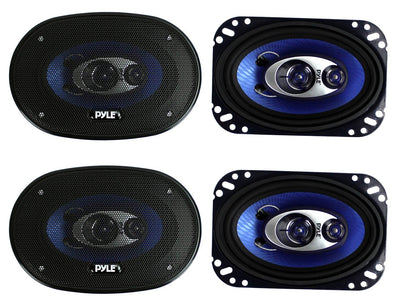 Pyle PL463BL 4x6" 240W 3 Way Coaxial Car Speakers Stereo Blue