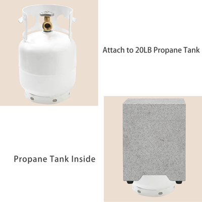 ESSENTIAL LOUNGER Fire Pit Propane Tank Hideaway Table w/ Handles,Gray(Open Box)
