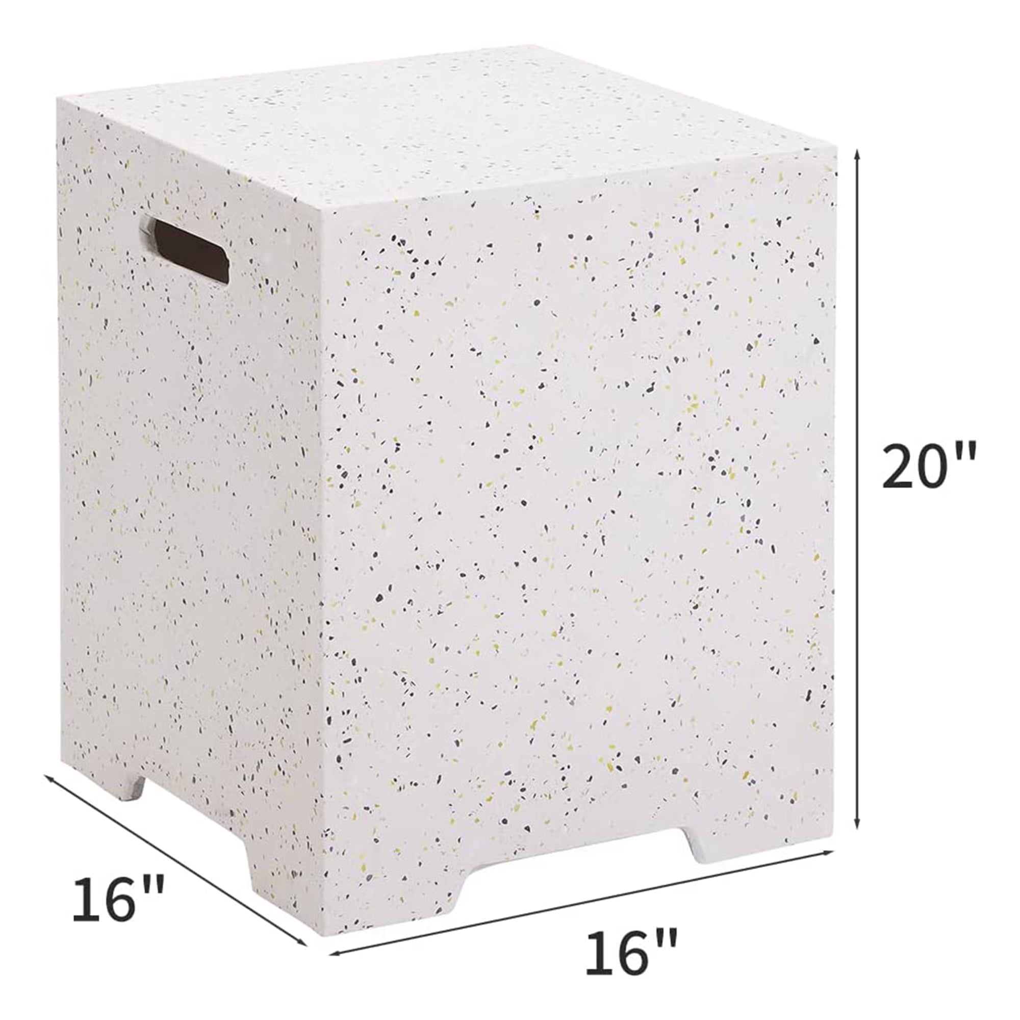 ESSENTIAL LOUNGER Propane Tank Cover Hideaway Table w/Handles,White (Open Box) - VMInnovations