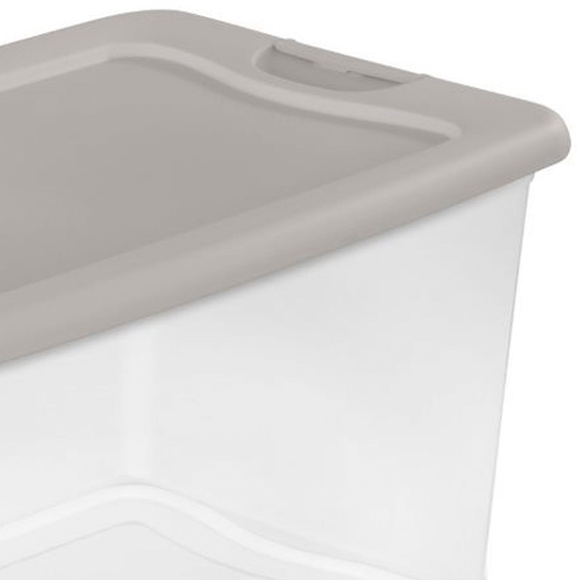 Sterilite 64 Quart Clear Latching Storage Container Box, Grey Pumice (6 Pack) - VMInnovations