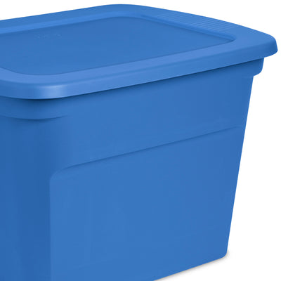 Sterilite 18 Gallon Stackable Storage Box Tote Container w/Handles, Blue Summer