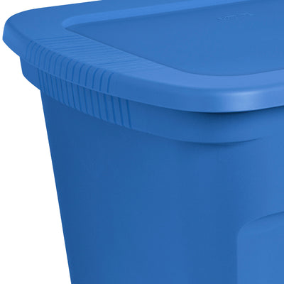 Sterilite 18 Gallon Stackable Storage Box Tote Container w/Handles, Blue Summer