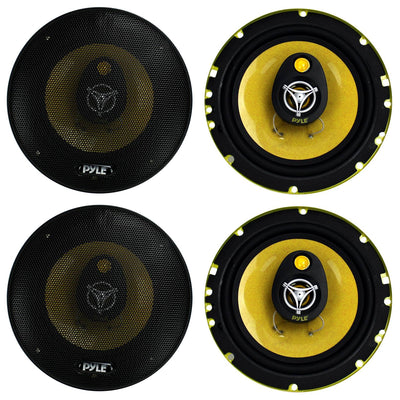 PYLE PLG6.3 6.5" 560-Watt 3-Way Car Audio Coaxial Speakers Stereo Yellow