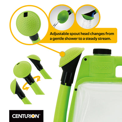 CENTURION 1.5 Gallon Foldable Outdoor Watering Can with Rotate Nozzle, Green