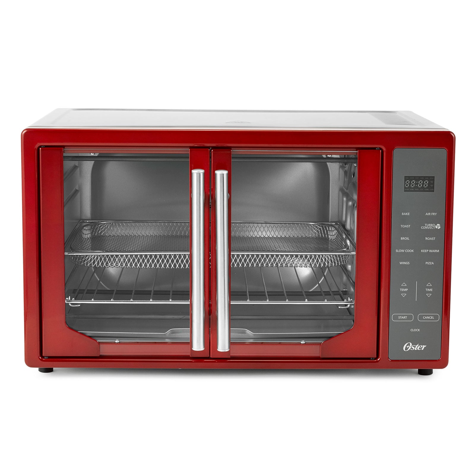 Oster French Door Turbo Convection Toaster Oven with Extra Large Interior, Red - VMInnovations