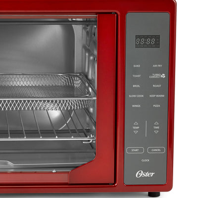 Oster French Door Turbo Convection Toaster Oven with Extra Large Interior, Red - VMInnovations