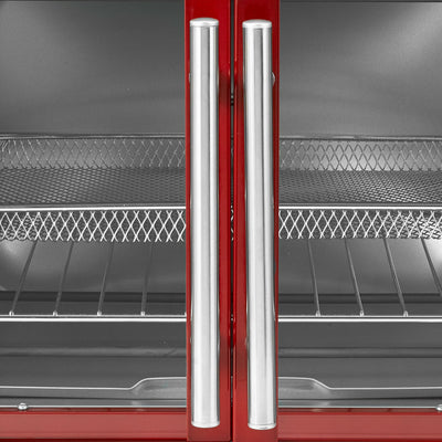 Oster French Door Turbo Convection Toaster Oven with Extra Large Interior, Red - VMInnovations