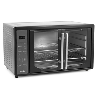 Oster French Door Turbo Convection Toaster Oven with Extra Large Interior, Black