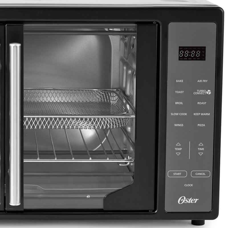 Oster French Door Turbo Convection Toaster Oven with Extra Large Interior, Black