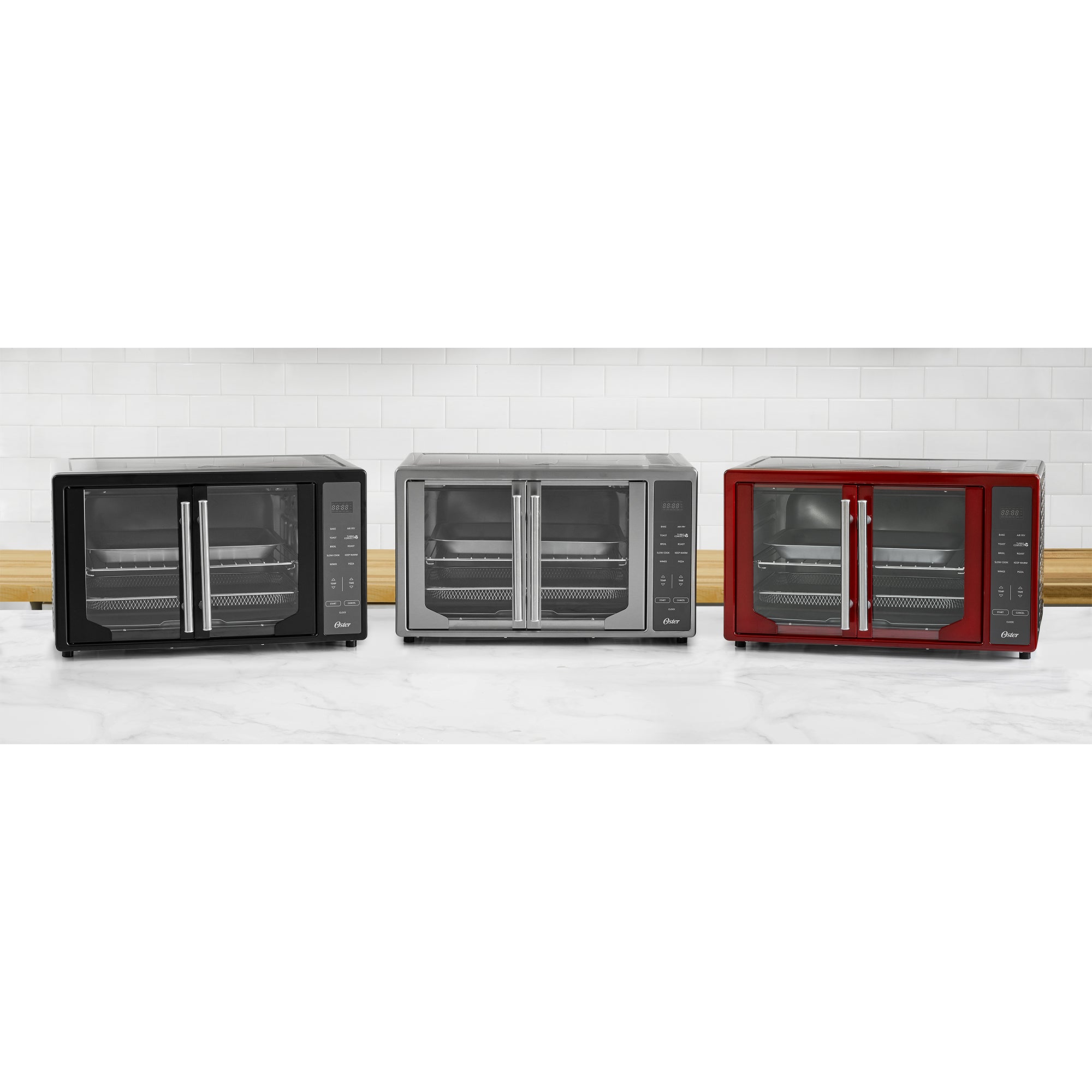 Oster French Door Turbo Convection Toaster Oven with Extra Large Interior, Black - VMInnovations