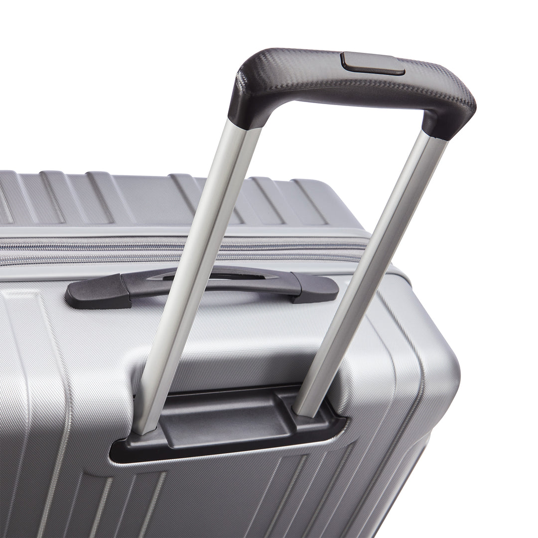 Samsonite Hardside Spinner Luggage w/Adjustable Handle, 2pcs, Silver (Used)