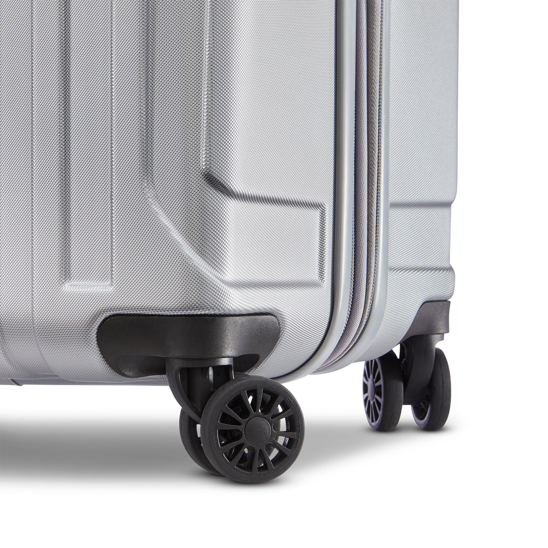 Samsonite Hardside Spinner Luggage w/Adjustable Handle, 2pcs, Silver (Used)