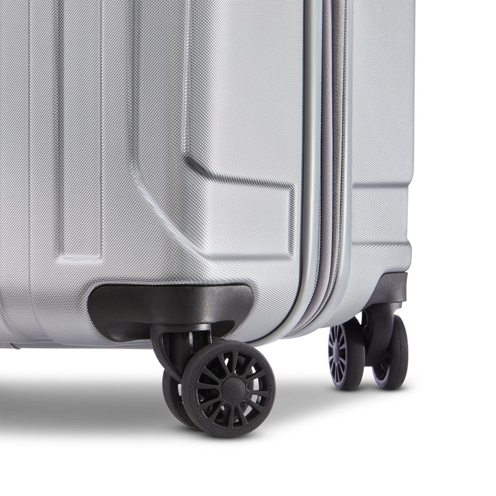 Samsonite Hardside Spinner Luggage w/Adjustable Handle, 2pcs, Silver (Used)