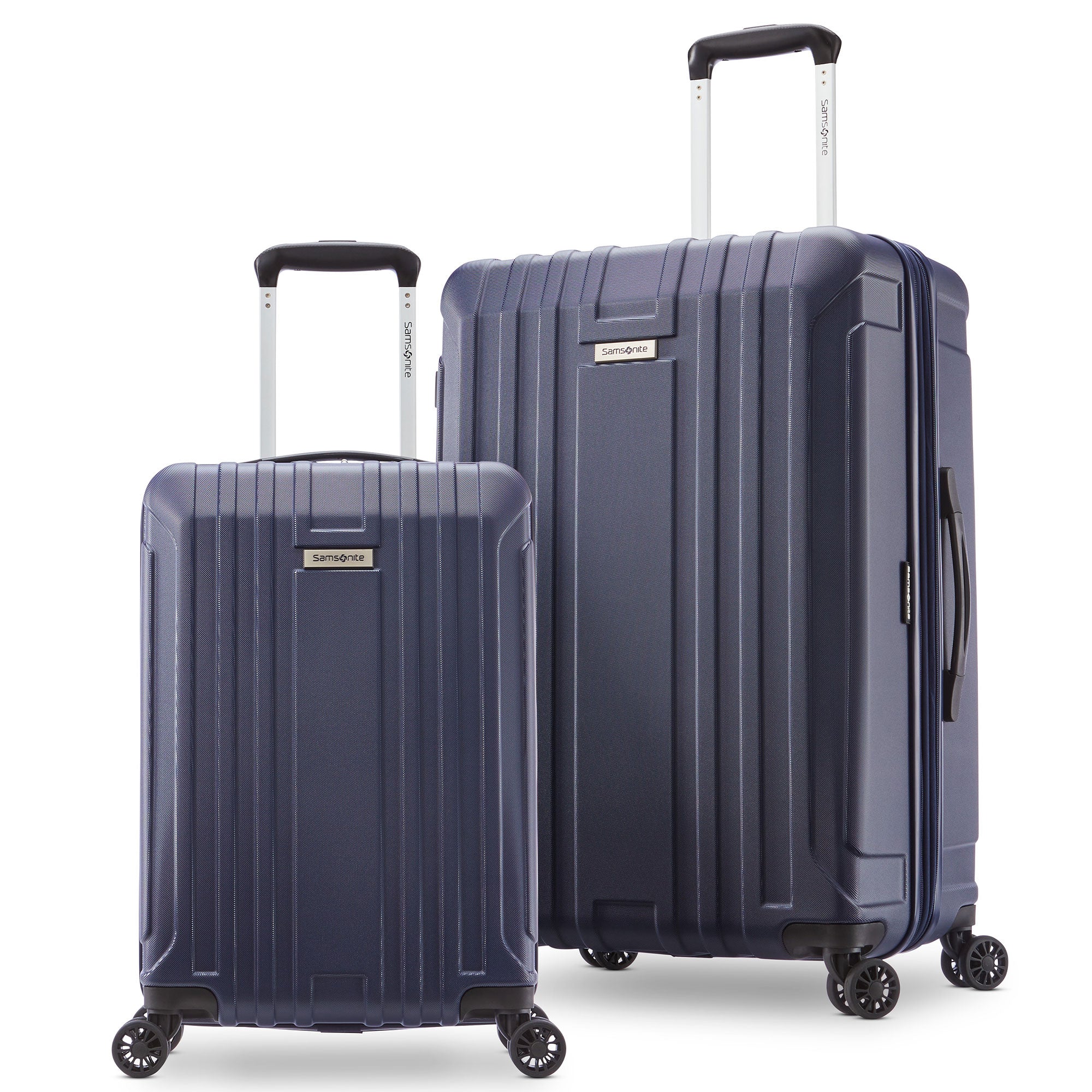 Samsonite New Castle Hardside Luggage w/Adjustable Handle, 2pc, Navy (Used) - VMInnovations