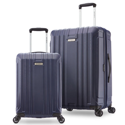 Samsonite New Castle Hardside Luggage w/Adjustable Handle, 2pc, Navy (Used) - VMInnovations