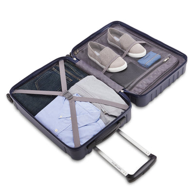 Samsonite New Castle Hardside Luggage w/Adjustable Handle, 2pc, Navy (Used) - VMInnovations